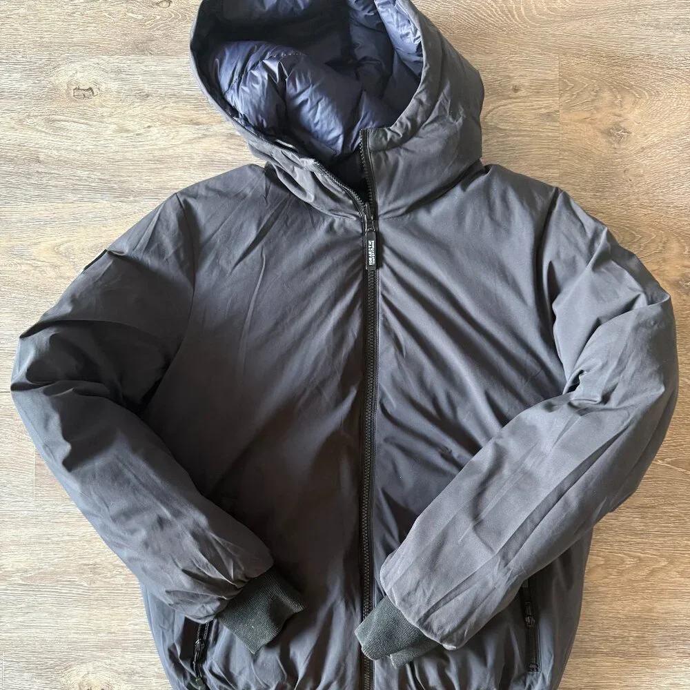 Triple Fat Goose Men's Small/Womens Medium Navy Hooded Puffer Jacket - Quilted